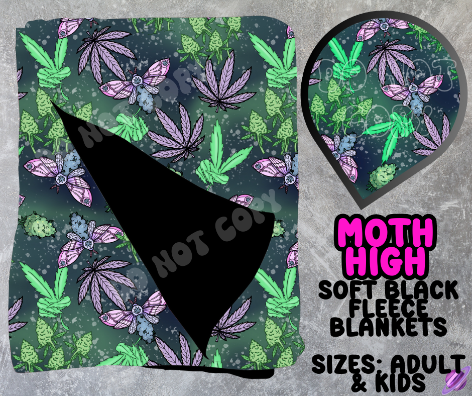 MOTH HIGH - SOFT BLACK FLEECE THROWS 10 - PREORDER CLOSING 5/4