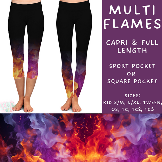 Ready To Ship - Multi Flames Full and Capri Length Leggings
