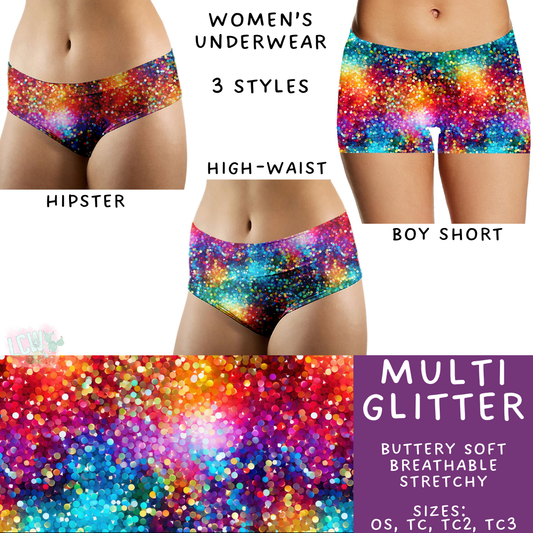 Ready to Ship - Multi Glitter Women's Underwear - Hipster - TC2