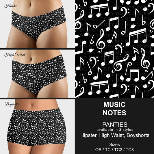 B306 - Preorder Music Notes Panties (Closes 8/07. ETA mid October)