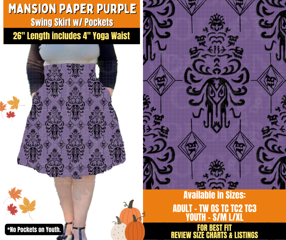 Preorder! Closes 7/16. ETA Oct. Mansion Paper Purple Swing Skirt
