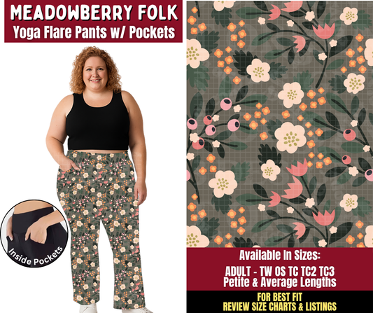 Preorder! Closes 8/24. ETA Nov. Meadowberry Folk Yoga Flare Pants