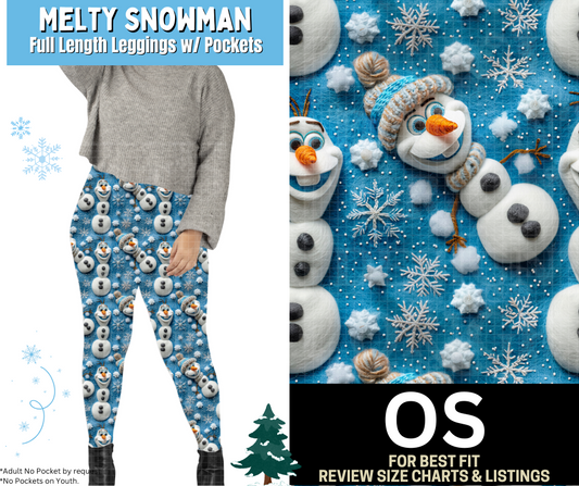 Melty Snowman Full Length Leggings w/ Pockets