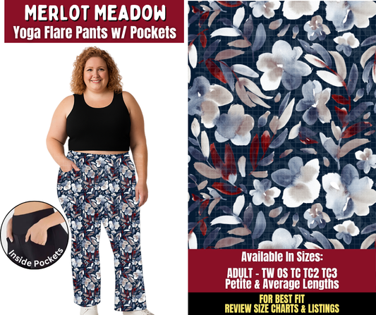Preorder! Closes 8/24. ETA Nov. Merlot Meadow Yoga Flare Pants