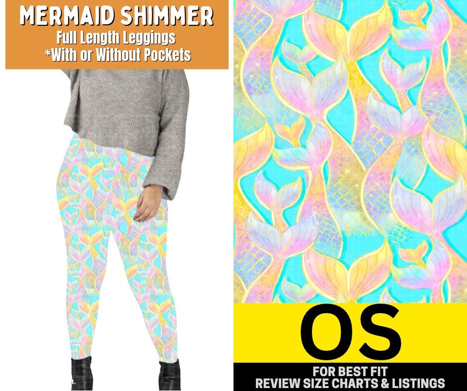 Mermaid Shimmer Full Length Leggings w/ Pockets