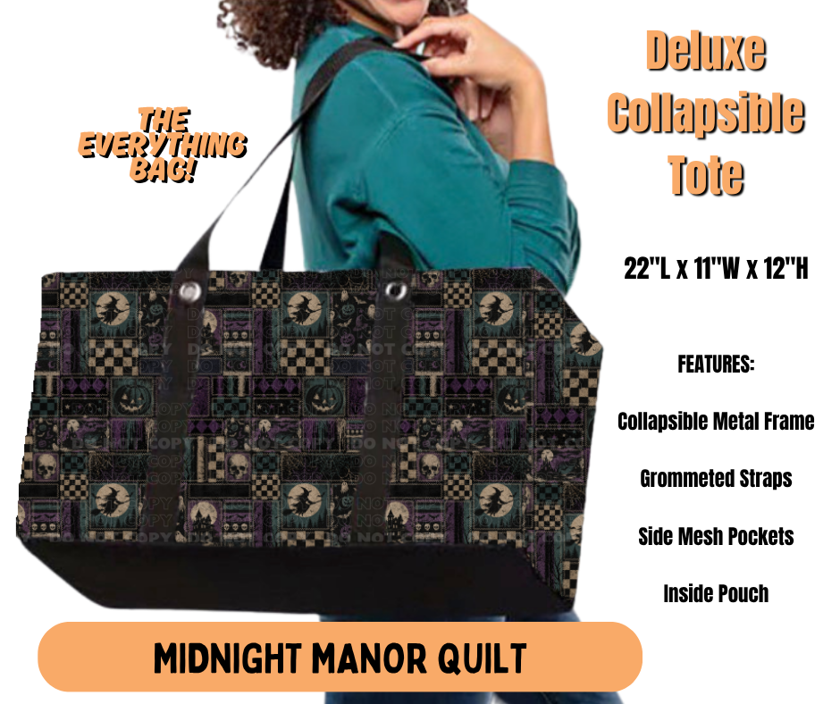 Preorder! Closes 7/2. ETA Oct. Midnight Manor Quilt Collapsible Tote
