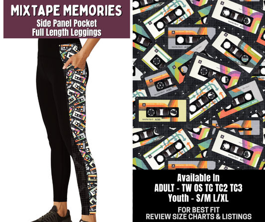 Preorder! Closes 9/14. ETA Dec. Mixtape Memories Side Panel Pocket Full Length Leggings