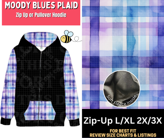 Moody Blues Plaid Zip-Up Hoodie