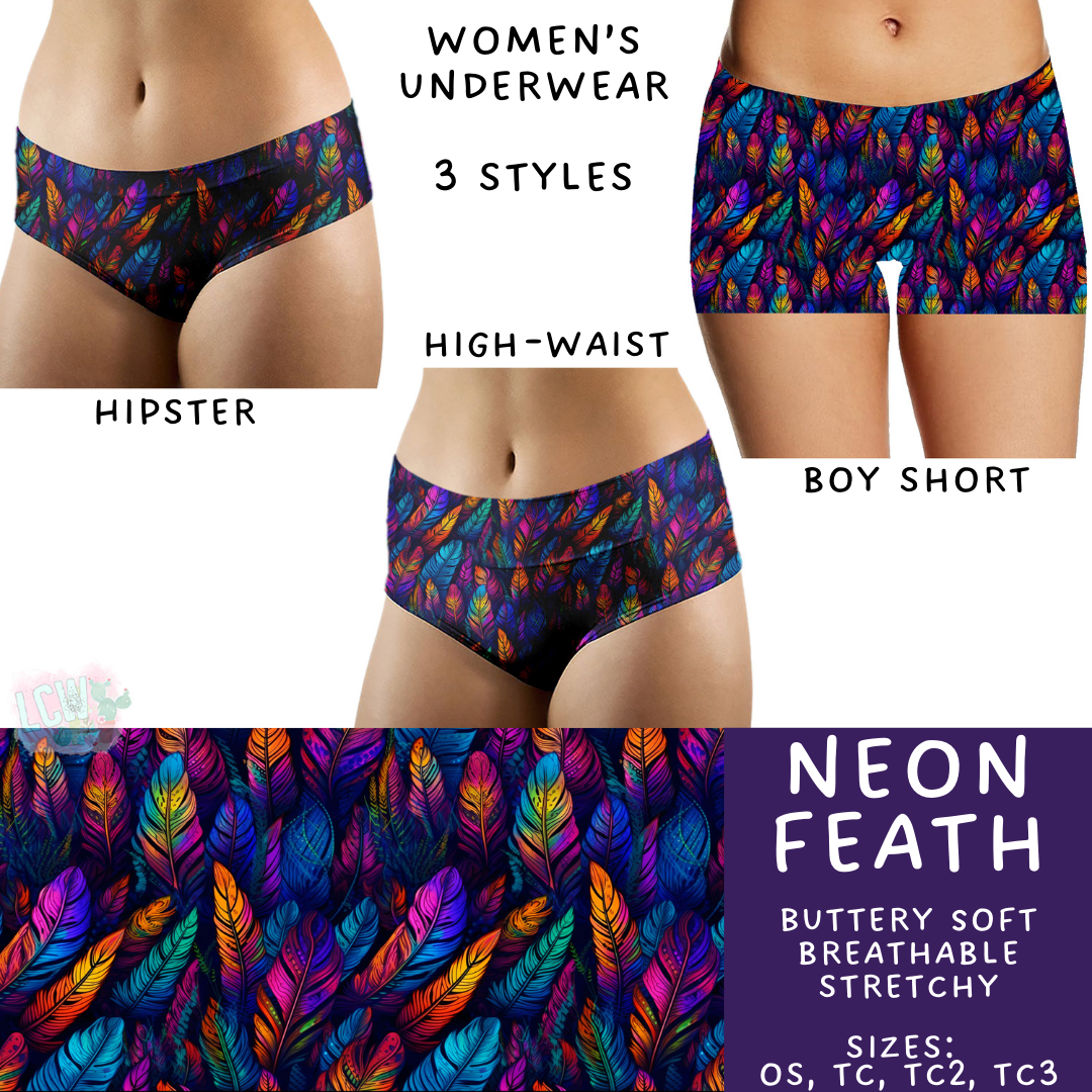 Ready to Ship - Neon Feath Women's Underwear - Hipster - TC2