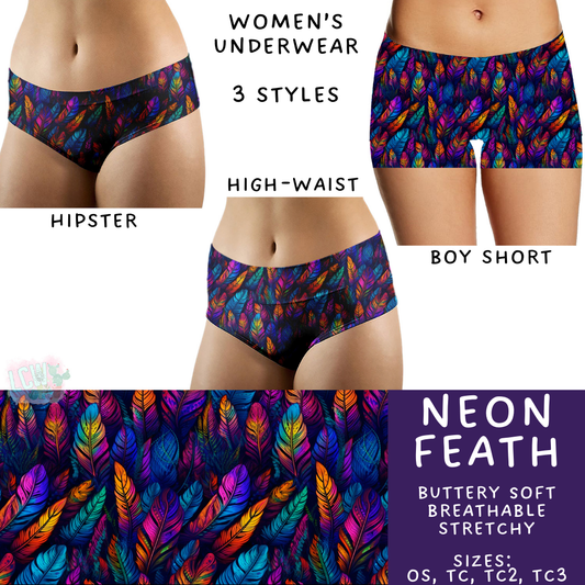 Ready to Ship - Neon Feath Women's Underwear - Hipster - TC2