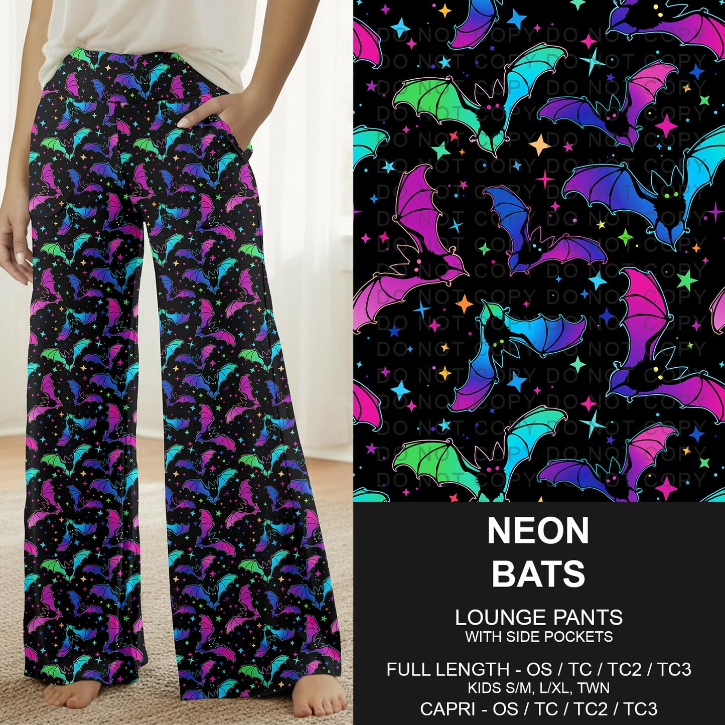 B297 - Preorder Neon Bats Lounge Pants (Closes 6/28. ETA: early Sept.)