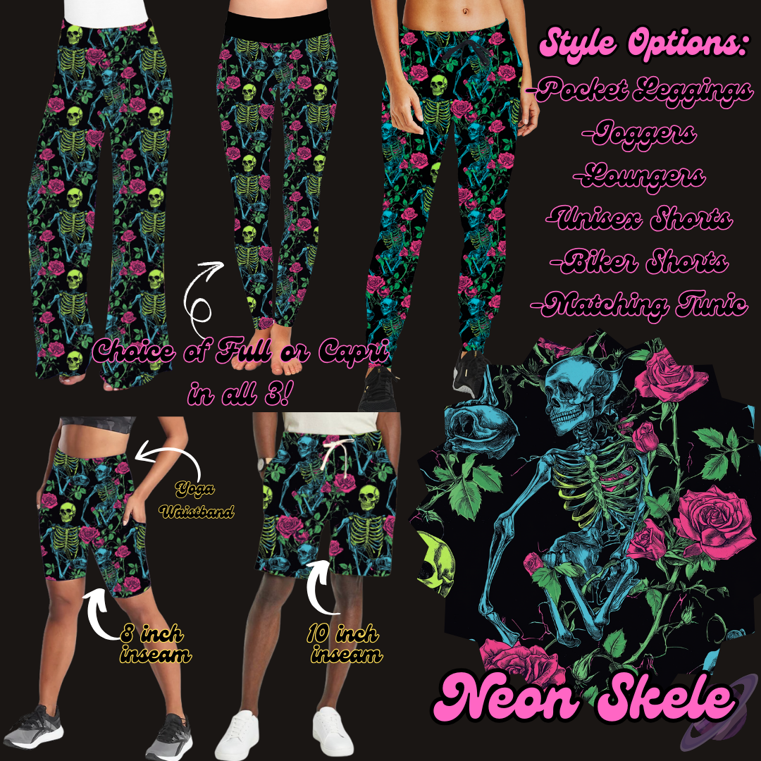 NEON SKELE - LEGGING/JOGGER/LOUNGER/SHORTS - PRETTY RUN PREORDER CLOSING 3/21