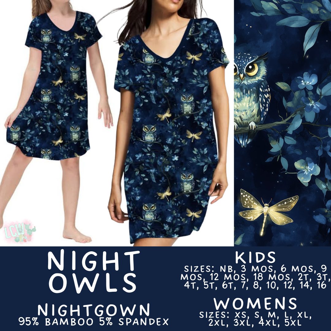 Ready to Ship Night Owls Kid's Bamboo Nightgown - 6T