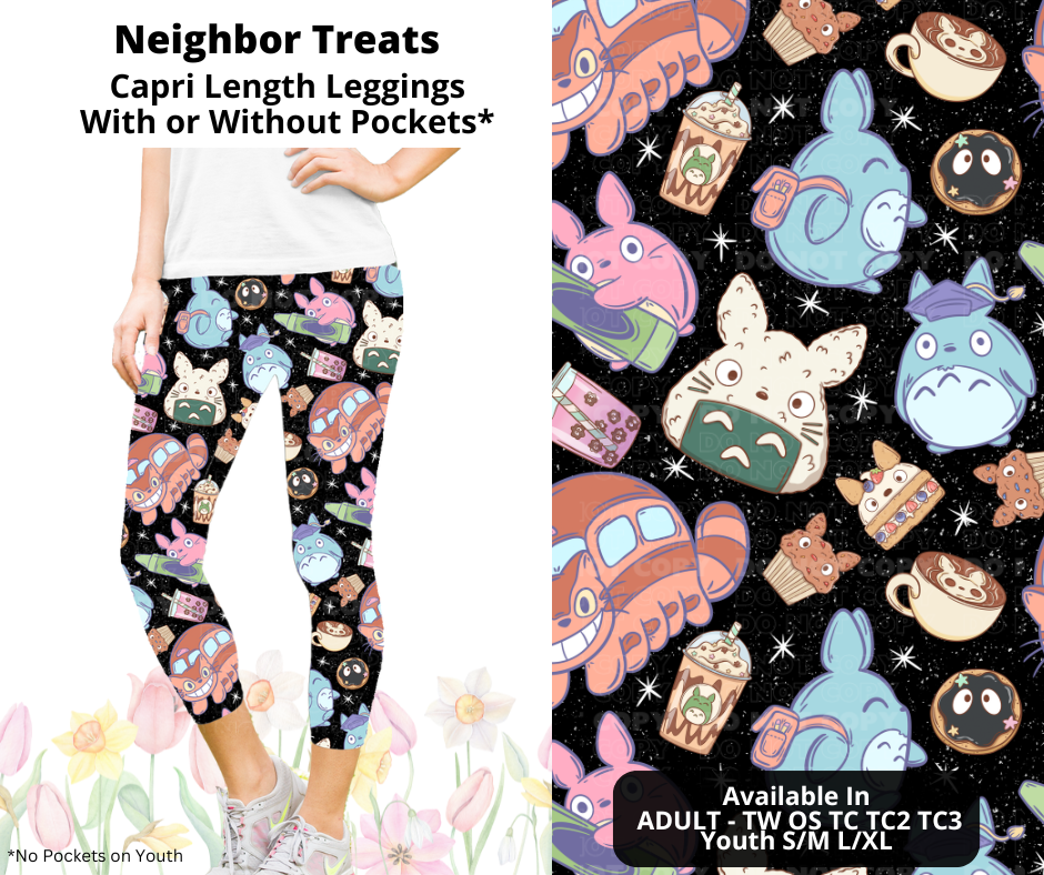 Preorder! Closes 3/17. ETA June. Neighbor Treats Capri Leggings w/wo Pockets