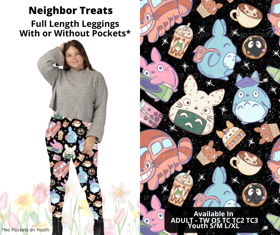 Preorder! Closes 3/17. ETA June. Neighbor Treats Full Length Leggings w/wo Pockets