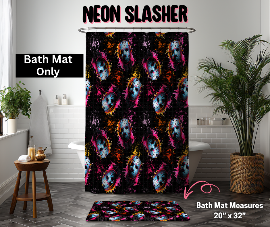 Neon Slasher Custom Bath Mat
