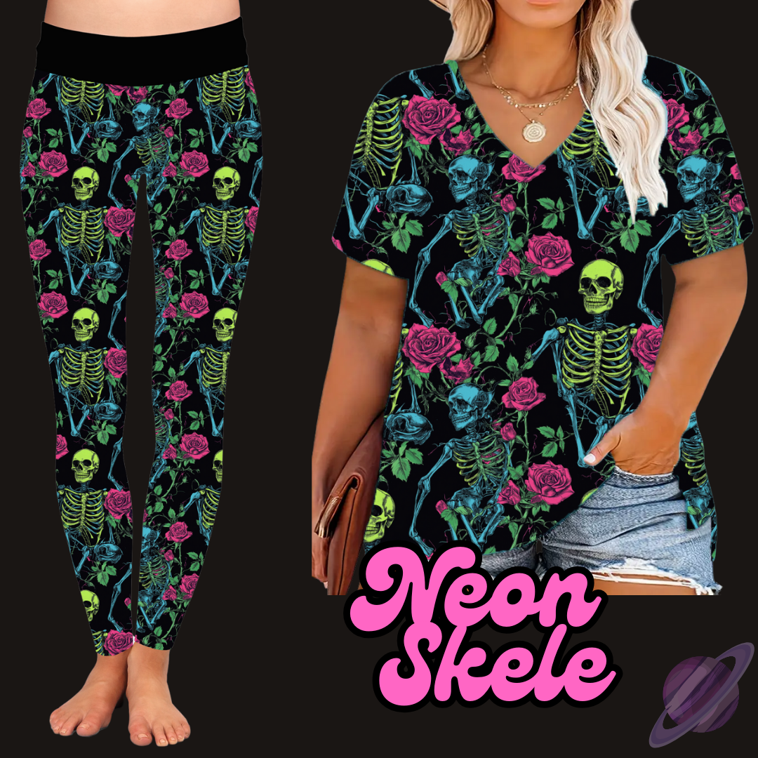 NEON SKELE - V-NECK TUNIC - PRETTY RUN PREORDER CLOSING 3/21