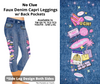 Preorder! Closes 3/19. ETA June. No Clue Capris Faux Denim w/ Side Leg Designs