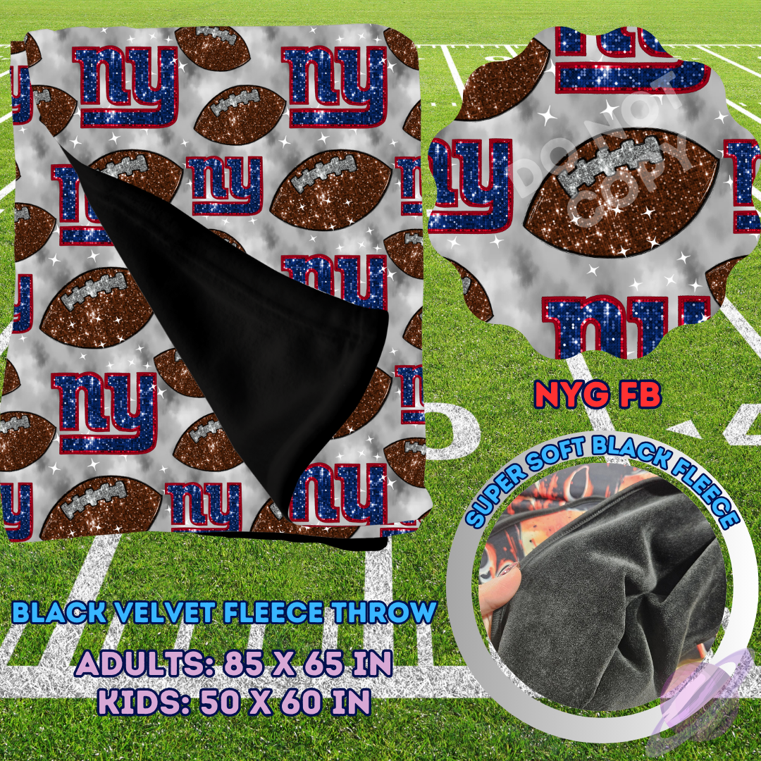 NYG FB-SEQUIN THROW BLANKET RUN-SOFT CLOSE 8/9-HARD CLOSE 8/11