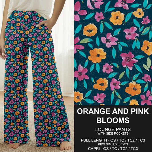 B294 - Preorder Orange and Pink Blooms Lounge Pants (Closes 6/07. ETA: early Aug.)