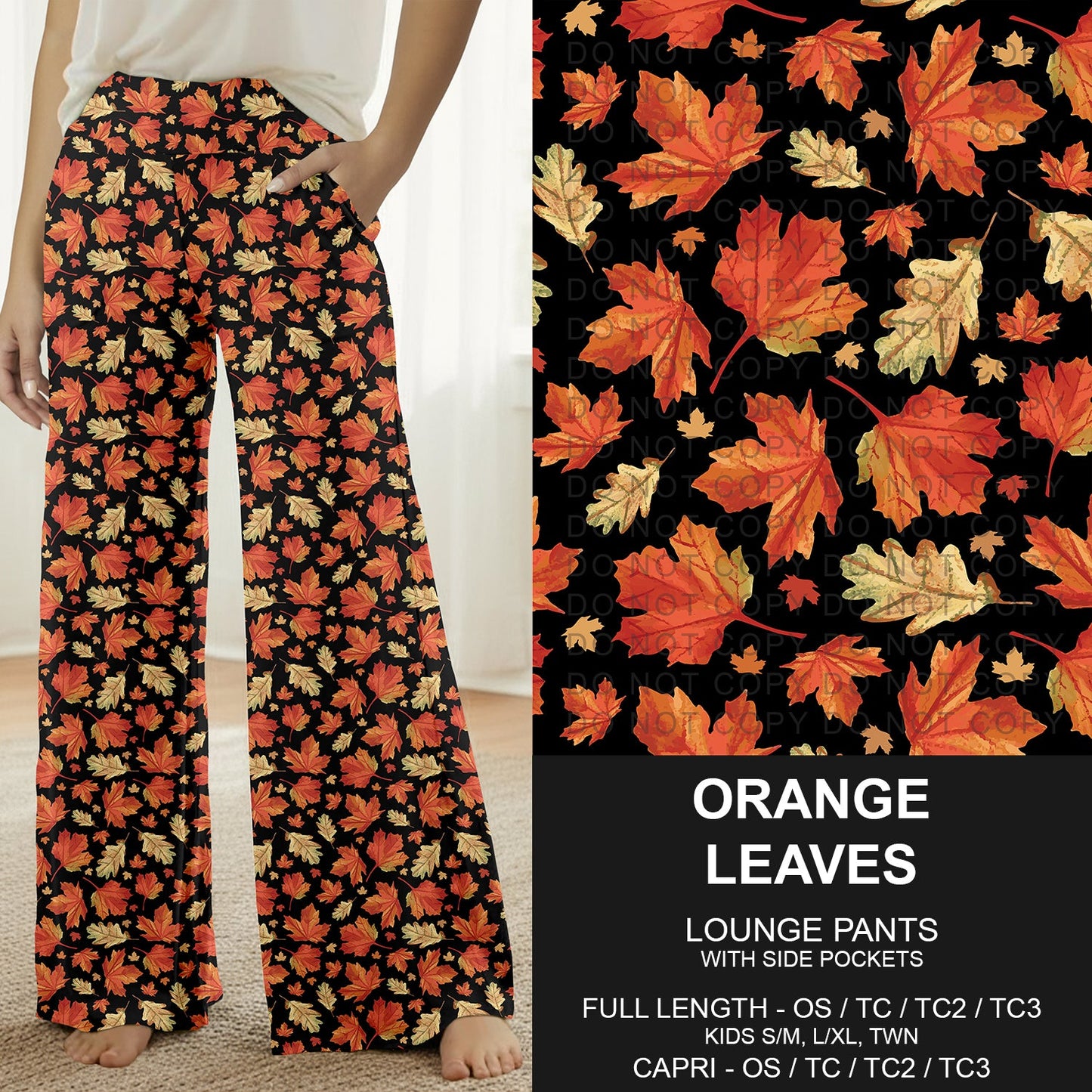 B305 - Preorder Orange Leaves Lounge Pants (Closes 8/02. ETA: early Oct.)