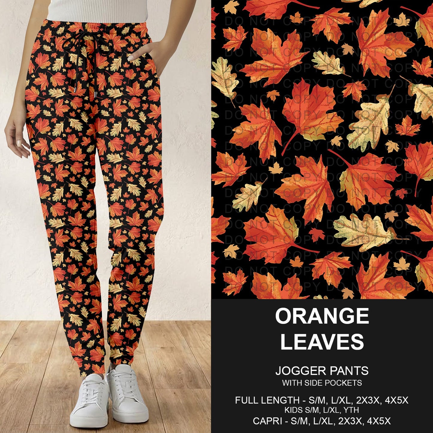 B305 - Preorder Orange Leaves Joggers (Closes 8/02. ETA: early Oct.)
