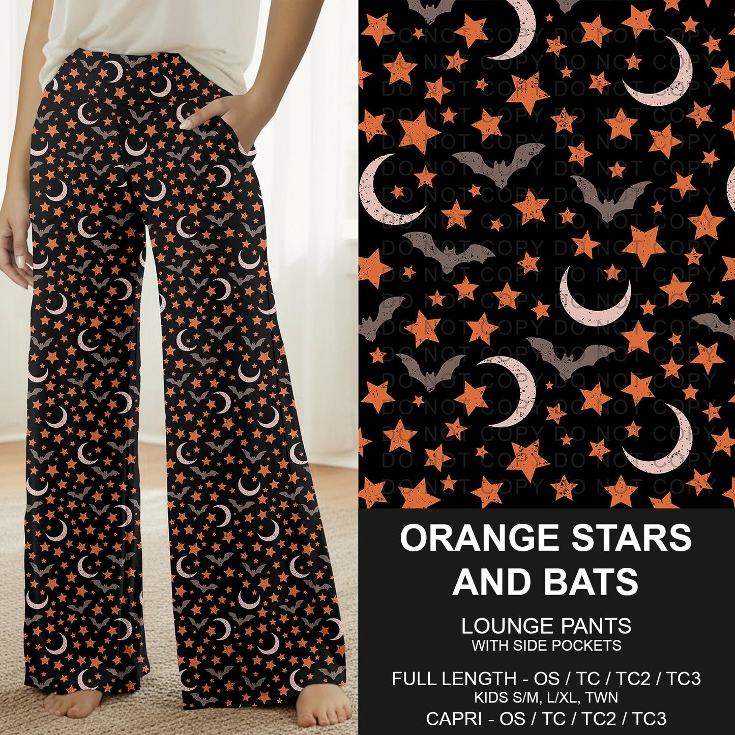 B305 - Preorder Orange Stars and Bats Lounge Pants (Closes 8/02. ETA: early Oct.)