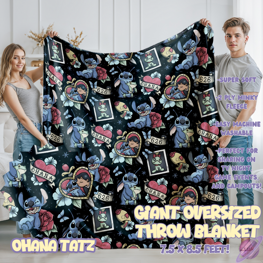 OHANA TATZ- GIANT SHAREABLE THROW BLANKETS ROUND 12-PREORDER CLOSING 3/2