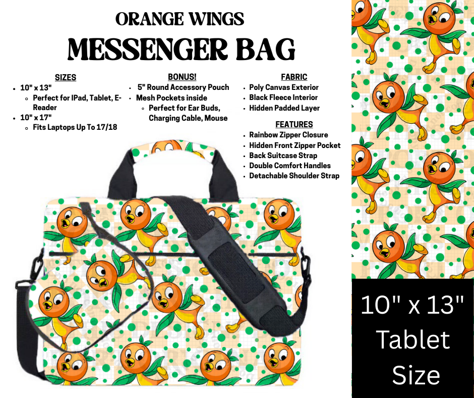 Orange Wings Messenger Bag