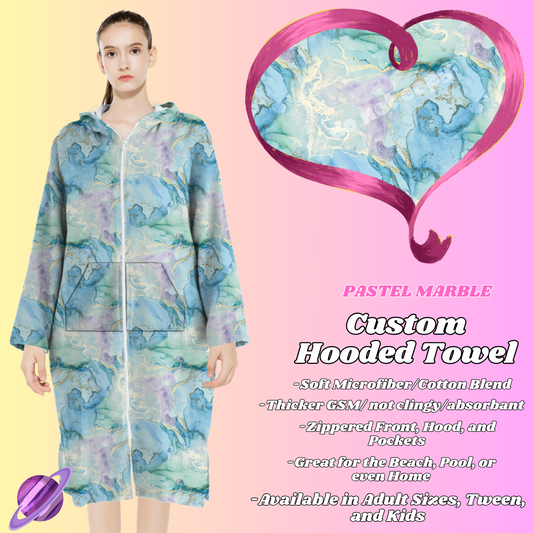 PASTEL MARBLE- HOODED TOWEL- PREORDER CLOSING 4/27