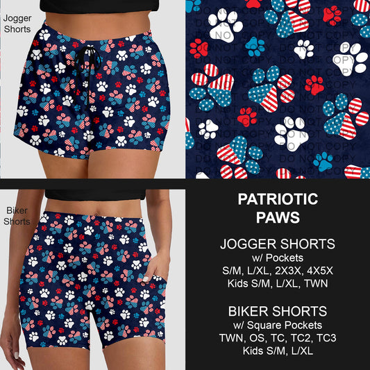 B284 - Preorder Patriotic Paws Jogger/Biker Shorts (Closes 4/12. ETA: early June)