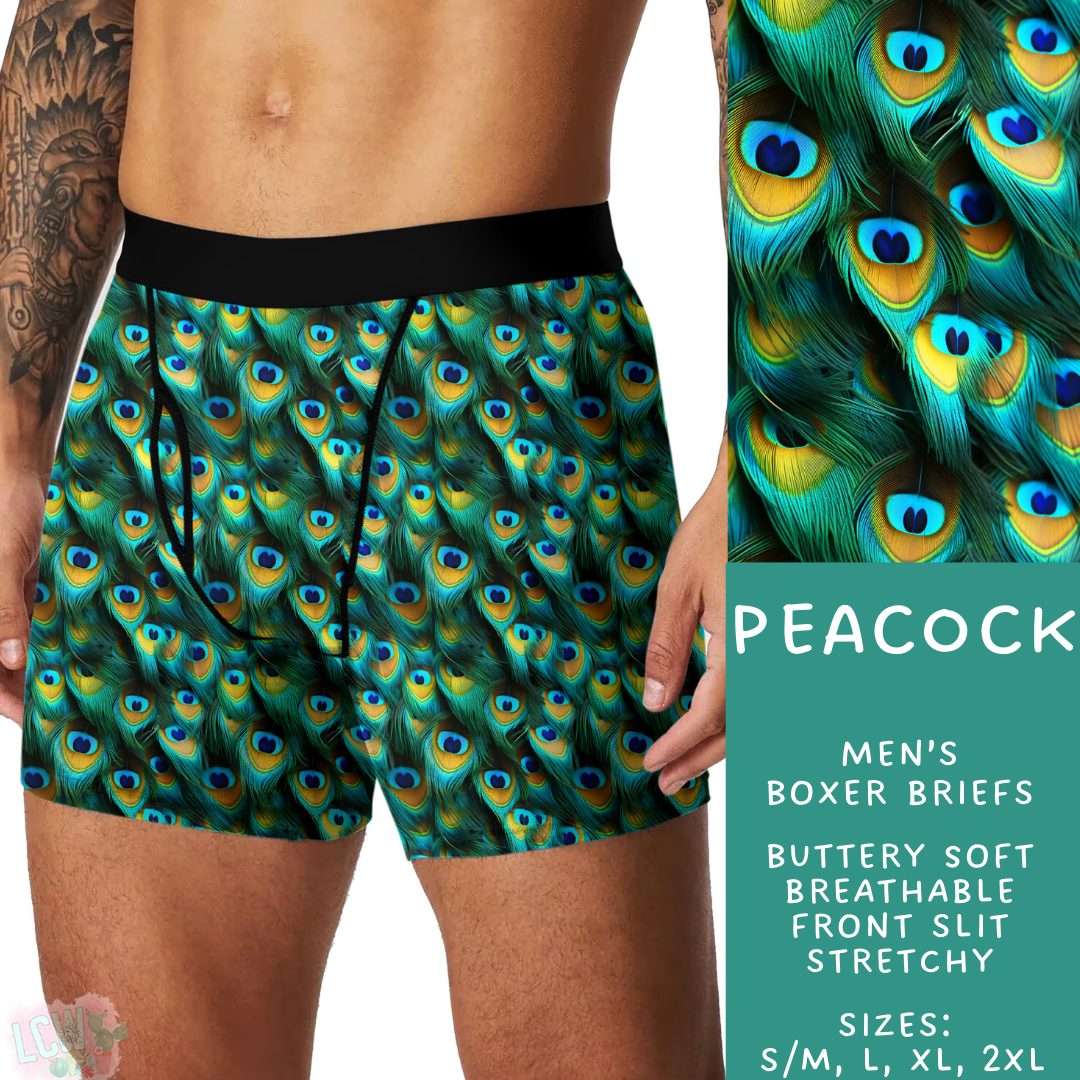 Ready To Ship - Peacock Men's Boxer Briefs - L