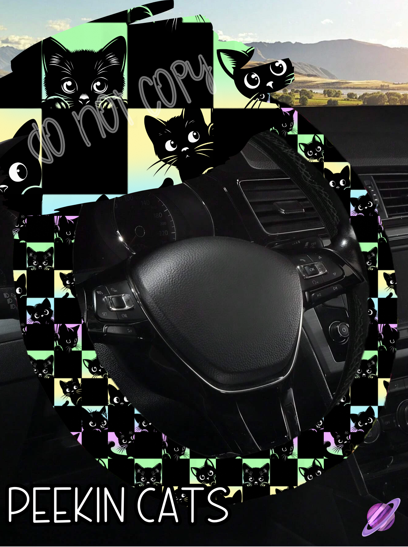 Peekin Cats - Steering Wheel Cover Roud 7 - Preorder Closes 3/1