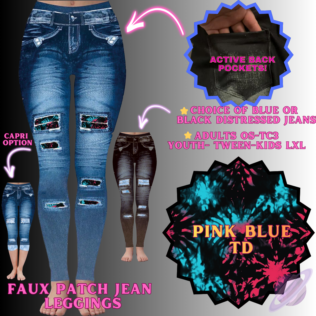 PINK BLUE TD-FAUX JEAN LEGGING-PREORDER CLOSING 12/2