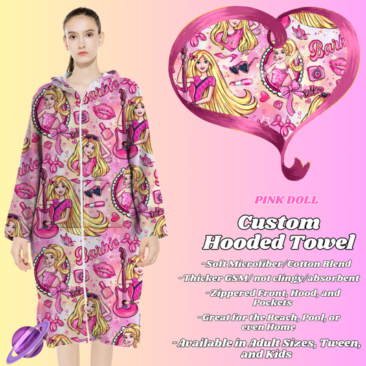 PINK DOLL- HOODED TOWEL- PREORDER CLOSING 4/27