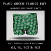 Ready To Ship - Plaid Green Flakes Boy Shorts