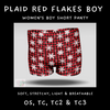 Ready To Ship - Plaid Red Flakes Boy Shorts