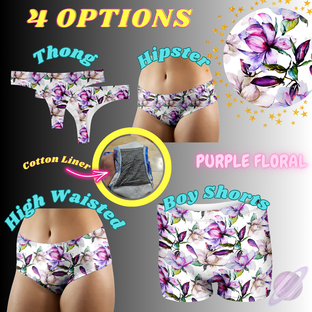 PURPLE FLORAL- UNDERWEAR 3 PREORDER CLOSING 3/27