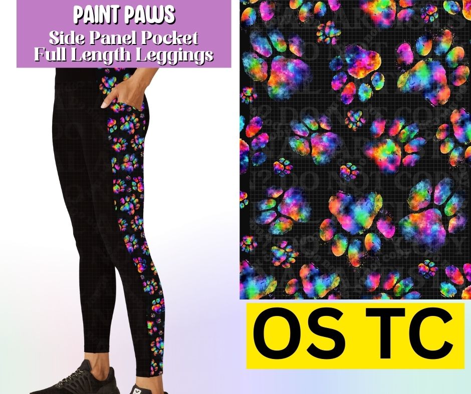 Paint Paws Side Panel Pocket Full Length Leggings