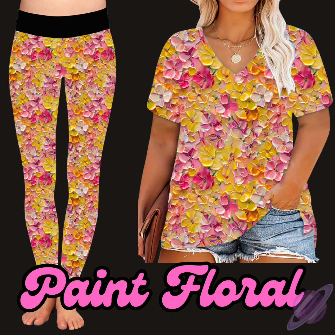 PAINT FLORAL - V-NECK TUNIC - PRETTY RUN PREORDER CLOSING 3/21