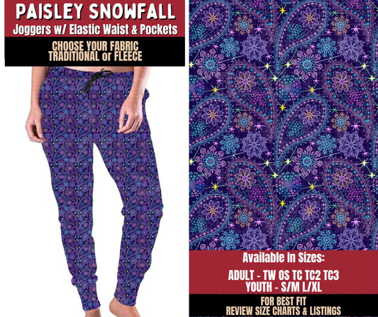 Preorder! Closes 9/7. ETA Dec. Paisley Snowfall Joggers Choose Fleece or Traditional