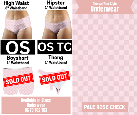 Pale Rose Check Hipster, High Waist Underwear