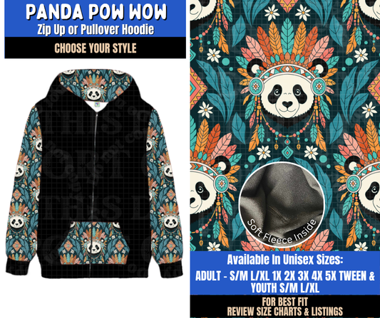 Preorder! Closes 9/10. ETA Dec. Panda Pow Wow Zip-Up or Pullover Hoodie