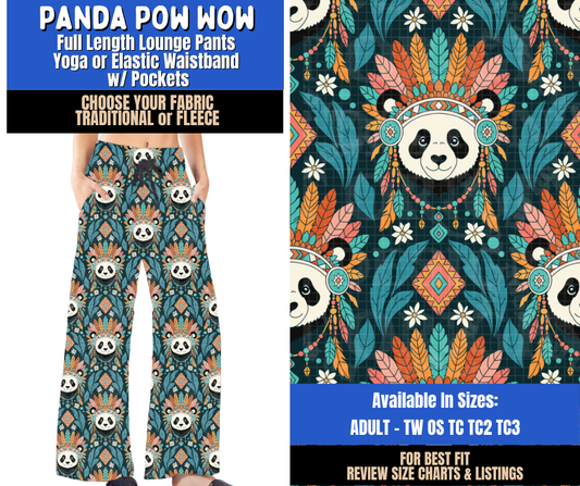 Preorder! Closes 9/10. ETA Dec. Panda Pow Wow Lounge Pants Choose Fleece or Traditional
