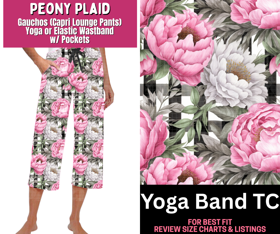 Peony Plaid Capri Gauchos