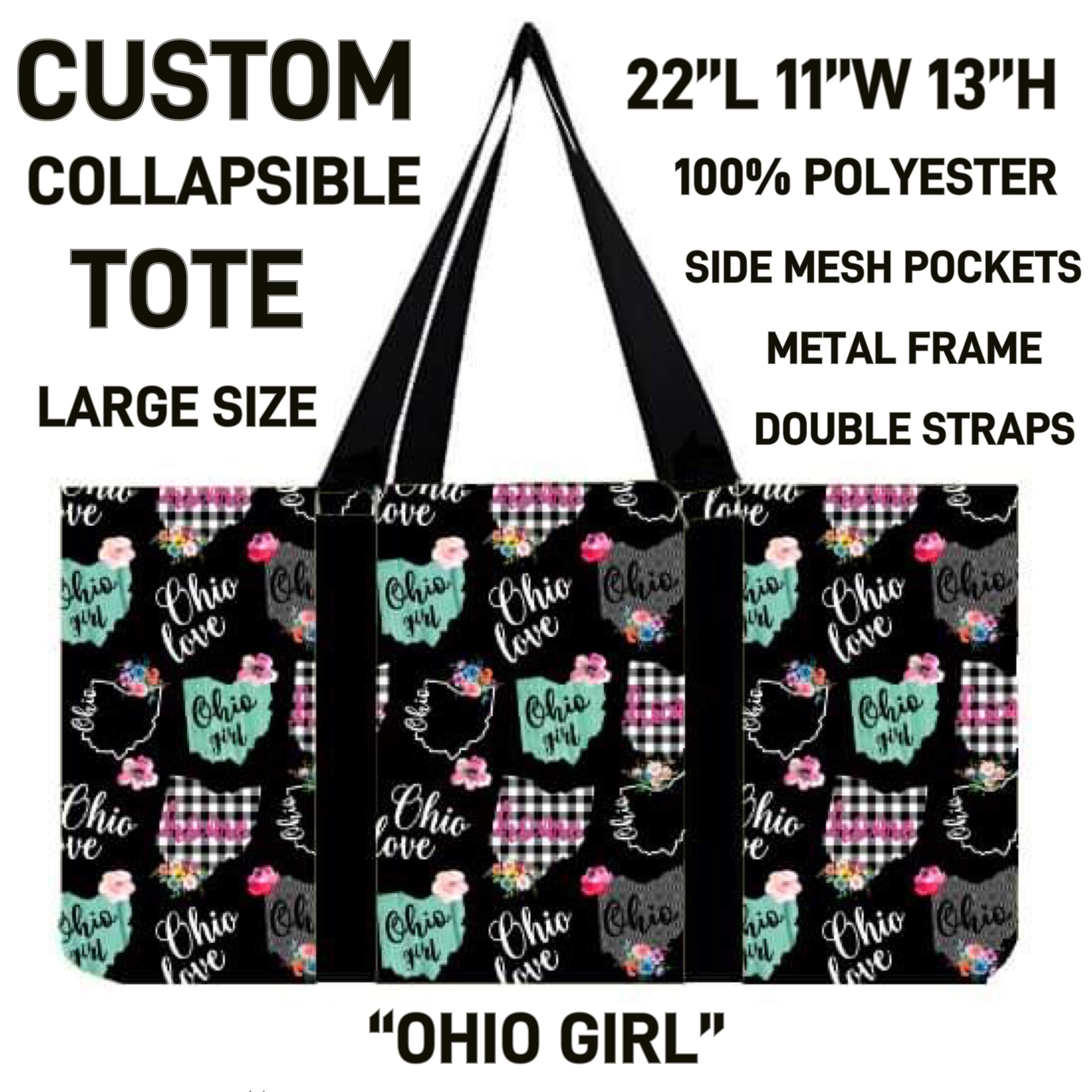 RTS - Ohio Girl Collapsible Tote