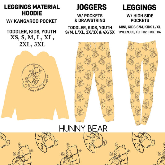 302BT - Hunny Bear Leggings Material Hoodie/Leggings/Full Joggers - Preorder Due 10/25 ETA: Late Dec