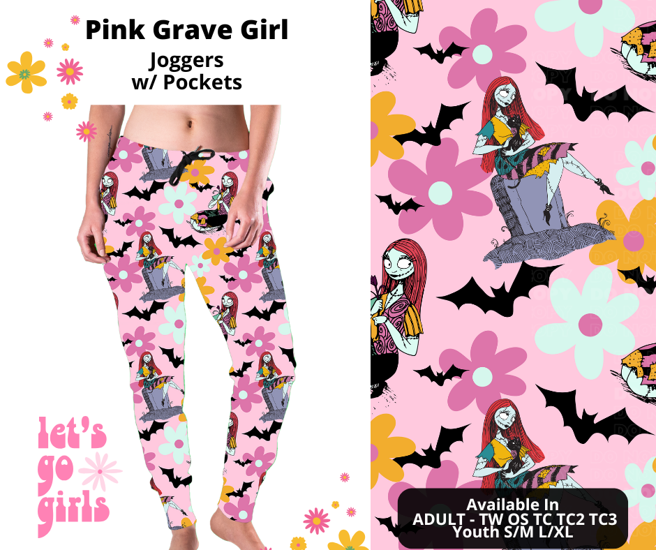 Preorder! Closes 12/16. ETA Feb. Pink Grave Girl Joggers