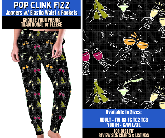 Preorder! Closes 9/10. ETA Dec. Pop Clink Fizz Joggers Choose Fleece or Traditional