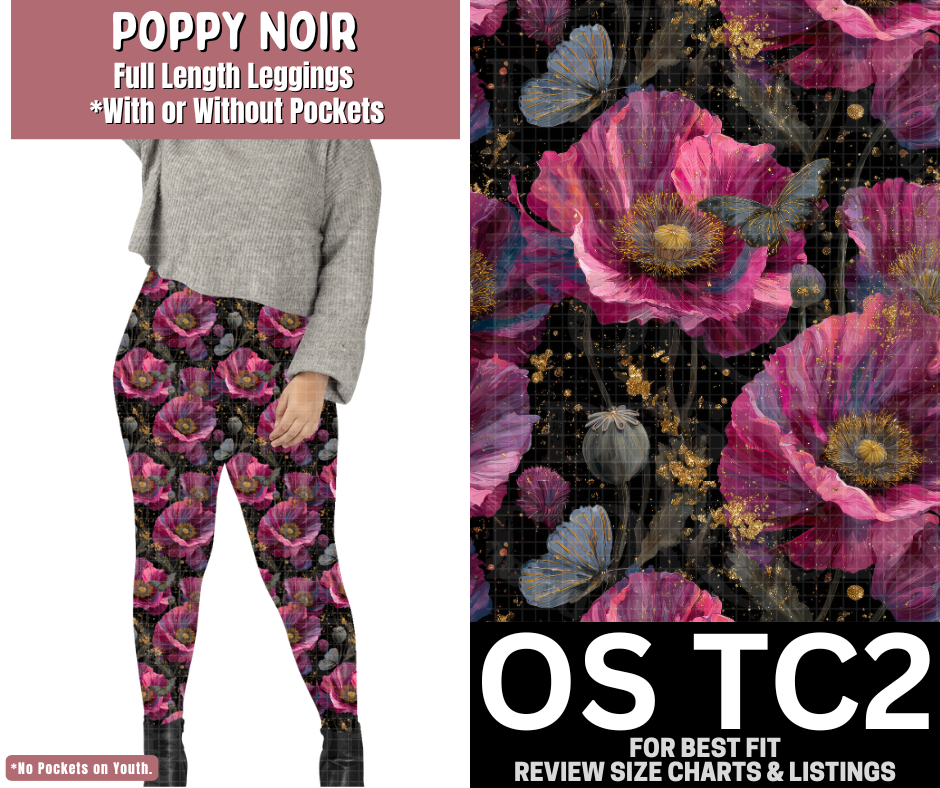 Poppy Noir Full Length Leggings w/ Pockets